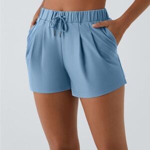 HALARA Light Blue Drawstring High-Rise Women's Shorts